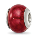 Sterling Silver Reflections Fuschia Cracked Agate Stone Bead