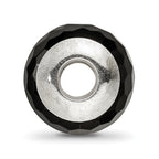 Sterling Silver Reflections Black Agate Stone Bead