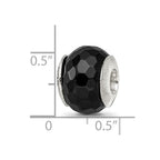 Sterling Silver Reflections Black Agate Stone Bead