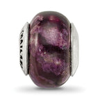 Sterling Silver Reflections Purple Magnesite Stone Bead
