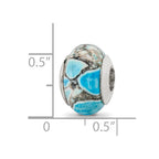 Sterling Silver Reflections Blue Mosaic Magnesite Stone Bead