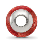 Sterling Silver Reflections Bamboo Coral Stone Bead