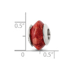 Sterling Silver Reflections Bamboo Coral Stone Bead