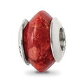 Sterling Silver Reflections Bamboo Coral Stone Bead