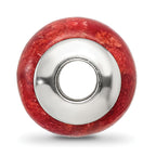 Sterling Silver Reflections Bamboo Coral Stone Bead