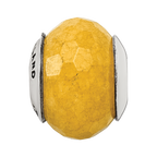 Sterling Silver Reflections Yellow Quartz Stone Bead