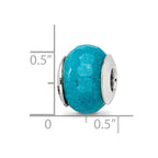 Sterling Silver Reflections Faceted Blue Quartz Stone Bead
