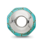 Sterling Silver Reflections Blue Magnesite Stone Bead