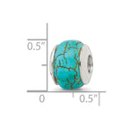 Sterling Silver Reflections Blue Magnesite Stone Bead