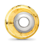 Sterling Silver Reflections Yellow Maganasite Stone Bead