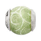 Sterling Silver Reflections Etched Jade Stone Bead