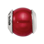 Sterling Silver Reflections Red Quartz Stone Bead