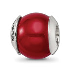Sterling Silver Reflections Red Quartz Stone Bead
