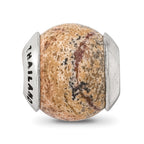 Sterling Silver Reflections Picture Jasper Stone Bead