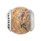 Sterling Silver Reflections Picture Jasper Stone Bead