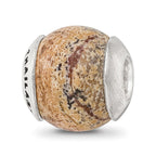 Sterling Silver Reflections Picture Jasper Stone Bead