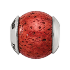 Sterling Silver Reflections Coral Stone Bead