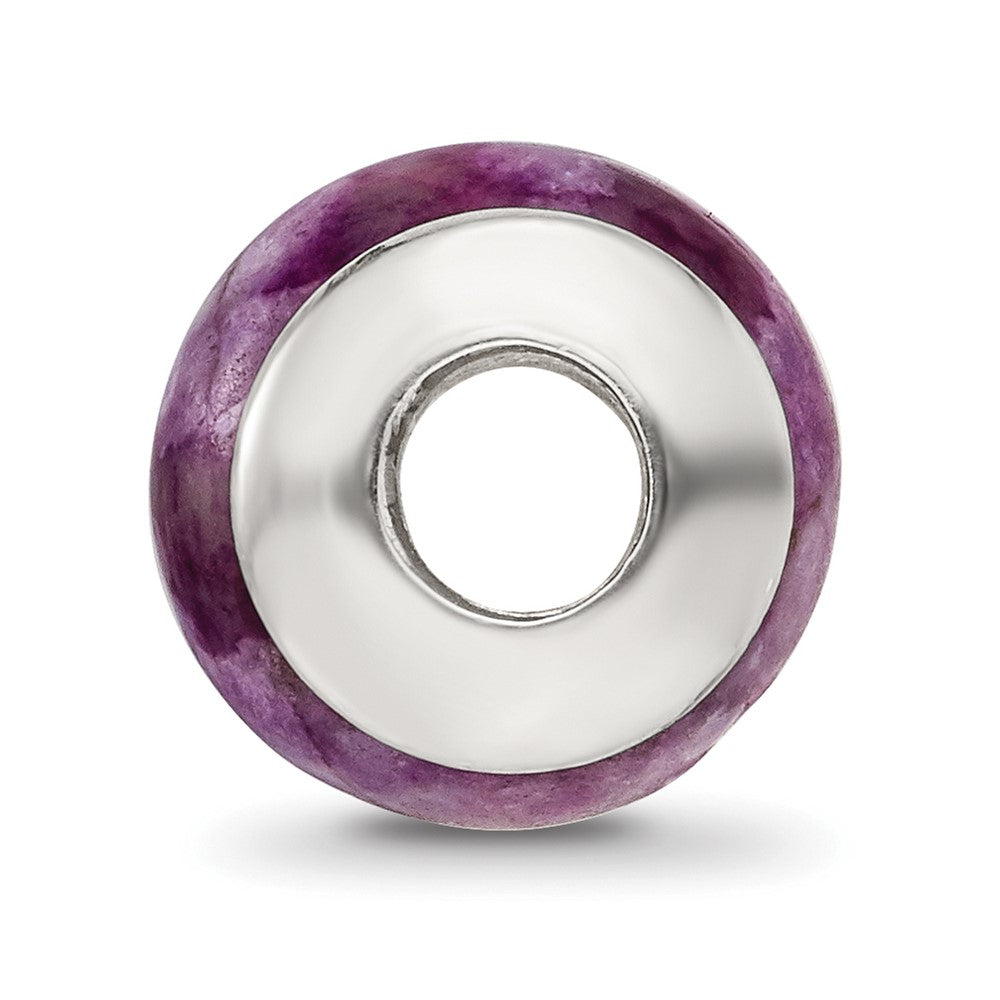 Sterling Silver Reflections Purple Magnesite Stone Bead