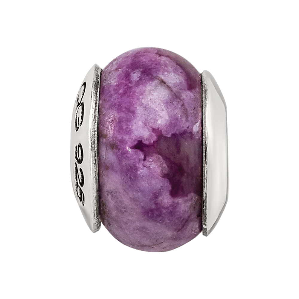 Sterling Silver Reflections Purple Magnesite Stone Bead