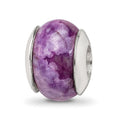 Sterling Silver Reflections Purple Magnesite Stone Bead