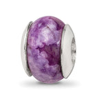 Sterling Silver Reflections Purple Magnesite Stone Bead