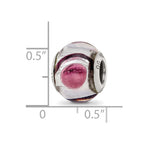 Sterling Silver Reflections White/Lavender/Blck Italian Murano Bead
