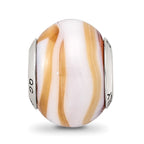 Sterling Silver Reflections Carmel/White Italian Murano Bead