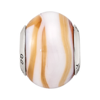 Sterling Silver Reflections Carmel/White Italian Murano Bead