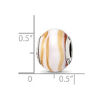 Sterling Silver Reflections Carmel/White Italian Murano Bead