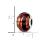 Sterling Silver Reflections Copper/Black Italian Murano Bead