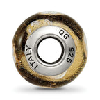Sterling Silver Reflections Gold/White Flower Italian Murano Bead