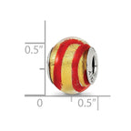 Sterling Silver Reflections Gold/Red Italian Murano Bead