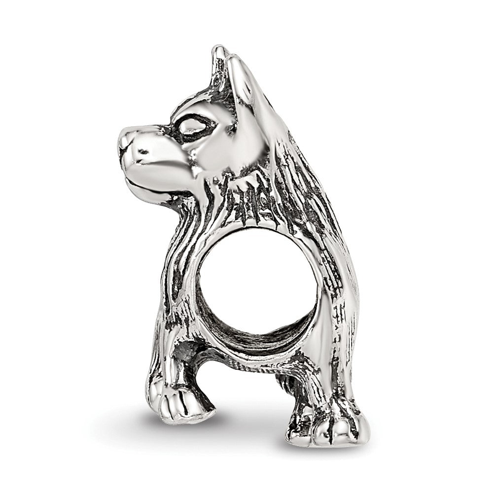 Sterling Silver Reflections German Shepherd Bead