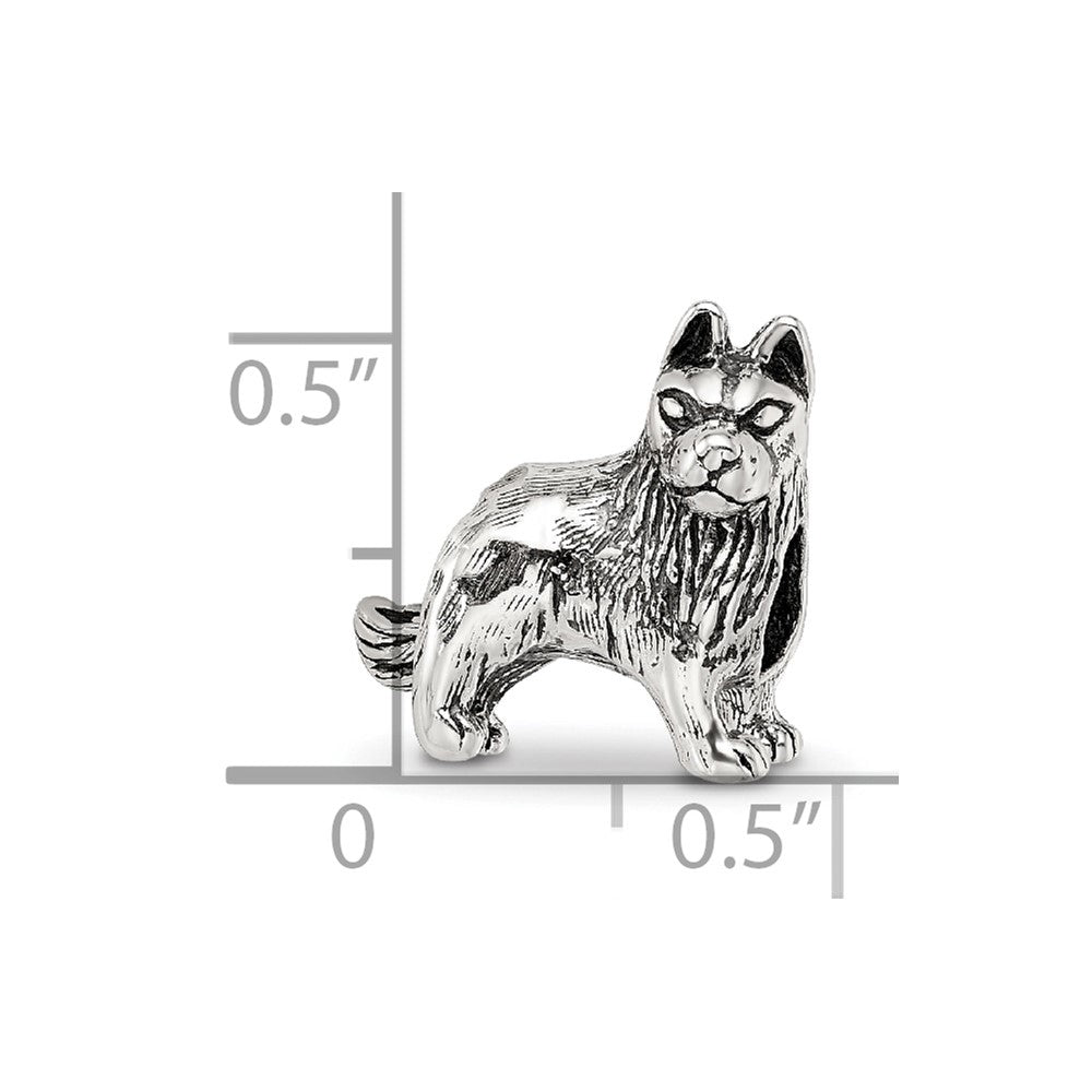 Sterling Silver Reflections German Shepherd Bead