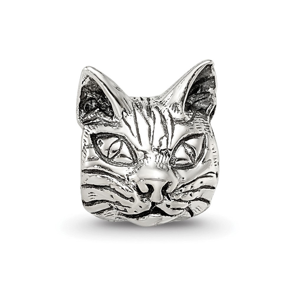 Sterling Silver Reflections Maine Coon Cat Head Bead