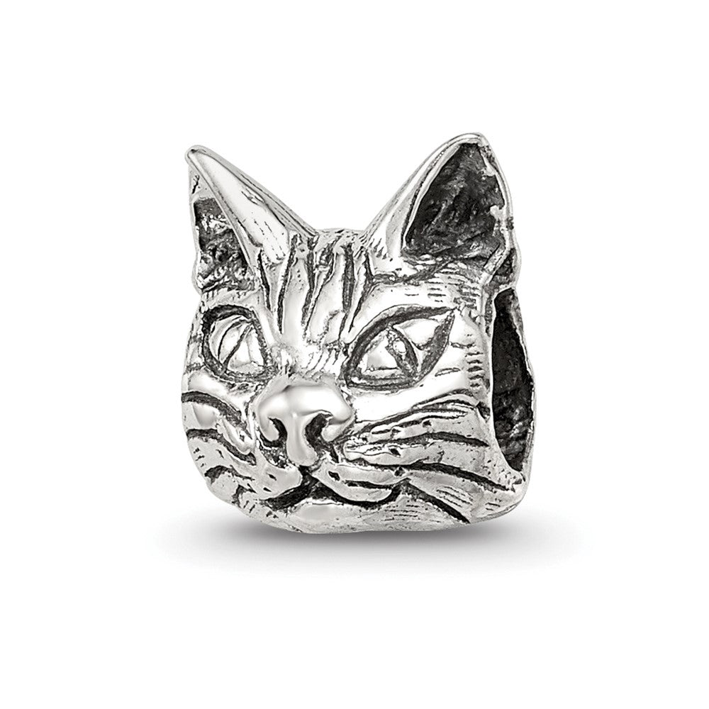 Sterling Silver Reflections Maine Coon Cat Head Bead