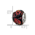 Sterling Silver Reflections Orange Dichroic Glass Bead