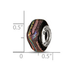 Sterling Silver Reflections Purple Square Dichroic Glass Bead