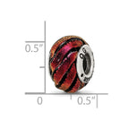 Sterling Silver Reflections Orange Swirl Dichroic Glass Bead