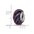 Sterling Silver Reflections Purple Swirl Dichroic Glass Bead