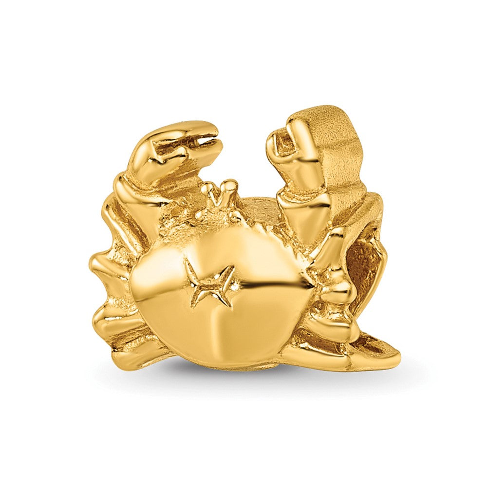 Sterling Silver Gold-plated Reflections Crab Bead