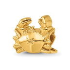 Sterling Silver Gold-plated Reflections Crab Bead