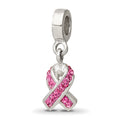 Sterling Silver Reflections Preciosa Crystal Awareness Dangle Bead