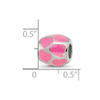 Sterling Silver Reflections Pink Enameled Hearts Bead