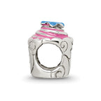 Sterling Silver Reflections Pink Enameled Cupcake Bead