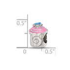 Sterling Silver Reflections Pink Enameled Cupcake Bead