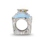 Sterling Silver Reflections Blue Enameled Cupcake Bead
