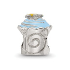 Sterling Silver Reflections Blue Enameled Cupcake Bead