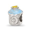 Sterling Silver Reflections Blue Enameled Cupcake Bead