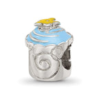 Sterling Silver Reflections Blue Enameled Cupcake Bead